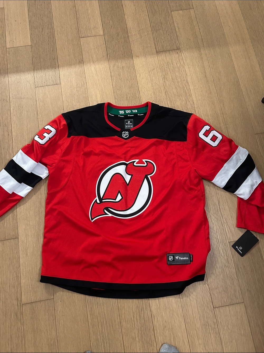 Fanatics New Jersey Devils Red and Black Hockey Jersey